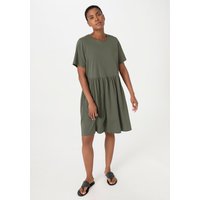 hessnatur Damen Shirt-Kleid Mini Regular aus Bio-Baumwolle - grün - Größe 38 von hessnatur