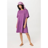 hessnatur Damen Shirt-Kleid Mini Relaxed aus Bio-Baumwolle - lila - Größe 34 von hessnatur
