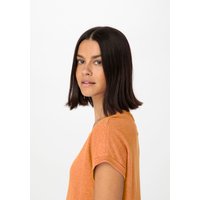 hessnatur Damen Shirt Kurzarm Regular aus Leinen - orange - Größe 48 von hessnatur