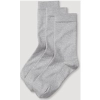 hessnatur Damen-Socken im 3er-Pack aus Bio-Baumwolle - grau - Größe 41-43 von hessnatur