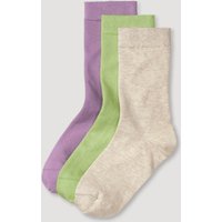 hessnatur Damen-Socken im 3er-Pack aus Bio-Baumwolle - lila - Größe 41-43 von hessnatur