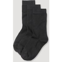 hessnatur Damen-Socken im 3er-Pack aus Bio-Baumwolle - schwarz - Größe 35-37 von hessnatur