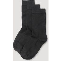 hessnatur Damen-Socken im 3er-Pack aus Bio-Baumwolle - schwarz - Größe 38-40 von hessnatur