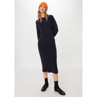 hessnatur Damen Strickkleid Midi Relaxed aus Bio-Baumwolle - blau - Größe 36 von hessnatur