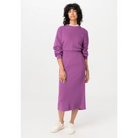 hessnatur Damen Strickkleid Midi Relaxed aus Bio-Baumwolle - lila - Größe 36 von hessnatur