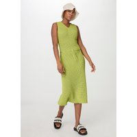 hessnatur Damen Strickkleid Midi Slim aus Bio-Baumwolle - grün - Größe L von hessnatur