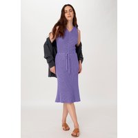 hessnatur Damen Strickkleid Midi Slim aus Bio-Baumwolle - lila - Größe L von hessnatur