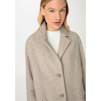 hessnatur Damen Wollfleece-Mantel Regular aus Bio-Merinowolle mit Bio-Baumwolle - beige - Größe 36 von hessnatur