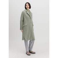 hessnatur Damen Wollfleece-Mantel Regular aus Bio-Merinowolle mit Bio-Baumwolle - grün - Größe 36 von hessnatur