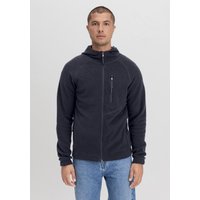 hessnatur Herren Fleece Jacke Kapuze Relaxed aus Bio-Baumwolle - blau - Größe 46 von hessnatur