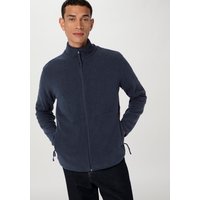 hessnatur Herren Fleece Jacke Relaxed BETTERRECYCLING aus Bio-Baumwolle - blau - Größe 46 von hessnatur