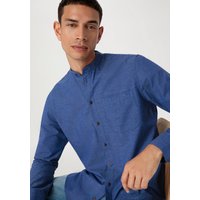 hessnatur Herren Hemd Regular aus Bio-Baumwolle mit Hanf und Yak - blau - Größe S (39/40) von hessnatur