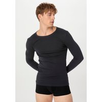 hessnatur Herren Langarmshirt Regular im 2er-Pack PURE NATURE aus Bio-Baumwolle - schwarz - Größe 6 von hessnatur