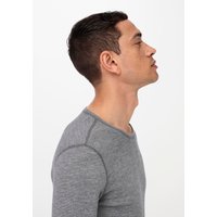 hessnatur Herren Merino Langarmshirt Regular PURE FUNCTION mit Bio-Merinowolle und Seide - grau - Größe 5 von hessnatur