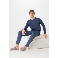 hessnatur Herren Pyjama Regular PURE COTTON - blau - Größe 54 von hessnatur