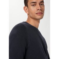 hessnatur Herren Slub Pullover Regular aus Bio-Baumwolle - blau - Größe 46 von hessnatur