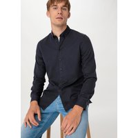 hessnatur Herren Twill Hemd Relaxed aus Bio-Baumwolle und TENCEL™ Lyocell - blau - Größe S (39/40) von hessnatur