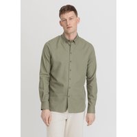 hessnatur Herren Twill Hemd Relaxed aus Bio-Baumwolle und TENCEL™ Lyocell - grün - Größe L (43/44) von hessnatur