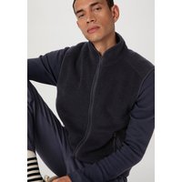 hessnatur Herren Wollfleece Weste Relaxed aus Bio-Merinowolle - blau - Größe L von hessnatur