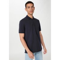 hessnatur Herren Zwirn Polo Shirt Regular aus Bio-Baumwolle - blau - Größe 56 von hessnatur