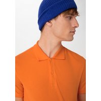 hessnatur Herren Zwirn Polo Shirt Regular aus Bio-Baumwolle - orange - Größe 46 von hessnatur