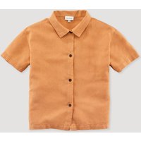 hessnatur Kinder Hemd aus Leinen mit Bio-Baumwolle - orange - Größe 146/152 von hessnatur