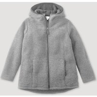 hessnatur Kinder Wollfleece Jacke Regular aus Bio-Merinowolle - grau - Größe 146/152 von hessnatur