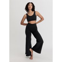 hessnatur Loungewear Hose Flared Medium Cut ACTIVE LIGHT aus Bio-Baumwolle - schwarz - Größe 44 von hessnatur