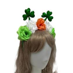 StPatricks Day Pailletten-Kleeblatt-Rosen-Haarreif, Party-Stirnband, irischer Nationalfeiertag, Party, Headhoop Zubehör, irische Kultur Stirnband von hgnxa