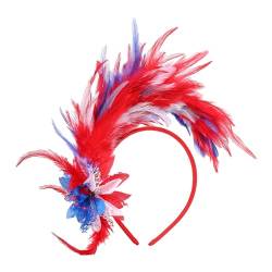 TeaParty Fascinator Feder-Stirnband für Karneval, Feiern, 1920er Jahre, Haarreifen für Frauen, Rollenspiele, Pferderennen, Stirnband, Party-Stirnband von hgnxa