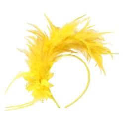 TeaParty Fascinator Feder-Stirnband für Karneval, Feiern, 1920er Jahre, Haarreifen für Frauen, Rollenspiele, Pferderennen, Stirnband, Party-Stirnband von hgnxa