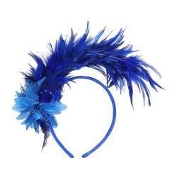 TeaParty Fascinator Feder-Stirnband für Karneval, Feiern, 1920er Jahre, Haarreifen für Frauen, Rollenspiele, Pferderennen, Stirnband, Party-Stirnband von hgnxa