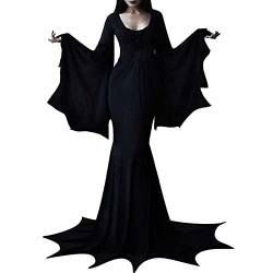 hhsbeauty Halloween-Kostüm für Damen, Fledermaus, festes Kleid, Karneval, Bühnenkostüm, Kostüm Kleider Teenager (Black, S) von hhsbeauty