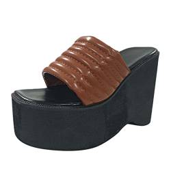hhsbeauty Hausschuhe Solide Plattform Wedges Hausschuhe Für Frauen Römische Vintage Lässige Schuhe Sandalen Damensandalen Sneaker Schuhe Damen von hhsbeauty
