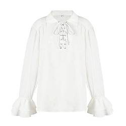 hhsbeauty Herren frühling und Herbst Mode Freizeit Langarm Shirt top Bluse Armbanduhr Herren Stabil (White, M) von hhsbeauty