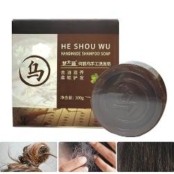 Schwarze Haarfärbeseife | Graue Multiflora,Multiflorum Bar Soap, natürliches Haarverdunkelungsshampoo für Frauen und Männer Higyee von higyee