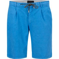 HILTL Herren Bermudashorts blau Leinen Slim Fit von hiltl