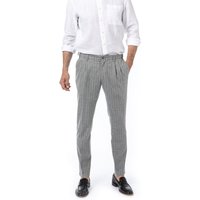 HILTL Herren Bundfaltenhose grau Flanell gestreift von hiltl