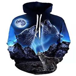 hjbjb Herren Printed Hoodie Wolf 3D Hoodie Pullover Herren Jacke Pullover Mode Sportbekleidung Tier Streetwear Kleidung-51_6XL von hjbjb