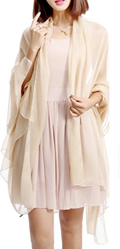 hochzeits-shop-hamburg HBH Brautmode SC-01 Braut Chiffon Stola one Size, Creme(59#) von hochzeits-shop-hamburg