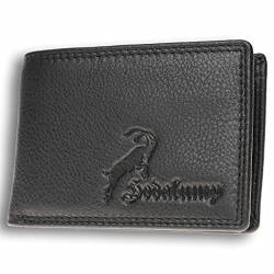 hodalump Echt-Leder Geldbörse • Geldbeutel für Damen und Herren mit RFID-Schutz • Portmonee mit Münzfach in Schwarz von hodalump