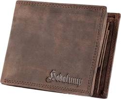 hodalump Echt-Leder Geldbörse • Premium Geldbeutel für Damen und Herren mit RFID-Schutz • Langlebiges Portmonee mit Münzfach • Komfortable Brieftasche in Braun von hodalump