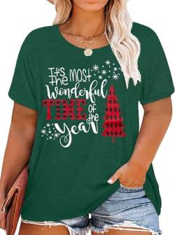Damen Weihnachts-T-Shirt In Übergröße Frohe Weihnachten Shirt Oversized Weihnachts Tshirt von hohololo