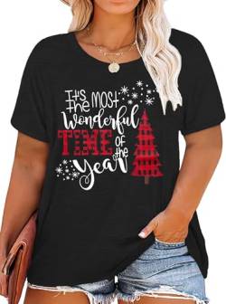 Damen Weihnachts-T-Shirt In Übergröße Frohe Weihnachten Shirt Oversized Weihnachts Tshirt von hohololo