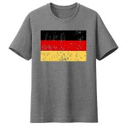 Deutschland Shirt Herren Deutschlandflagge-T-Shirt Sommerliche lässige lockere Kurzarmbluse von hohololo