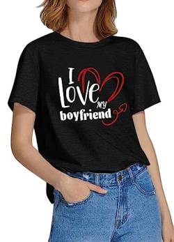I Love My Boyfriend Shirt My Friend T-Shirt Love Freund Tshirt BF Love Muster T Shirt von hohololo