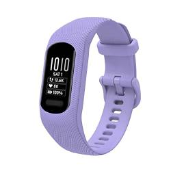 honecumi Armbänder Kompatibel mit Garmin vivosmart 5 Ersatzarmband Damen Herren, Weiches Silikon Klassisches verstellbares Sport Wechselarmband Zubehör Stilvolles Armband，Klein/Helles Lila von honecumi