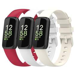 honecumi Kompatibel mit Fitbit Inspire 3 Armbändern für Herren, Inspire 3 Uhrenarmband für Damen, Silikon-Armband, Inspire 3 Sport, buntes Ersatzzubehör für Party/Urlaub, Größe L von honecumi