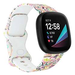 honecumi Kompatibel mit Fitbit Versa 4 Uhrenarmbändern für Frauen, Bänder für Fitbit Versa 3/Fitbit Sense/Fitbit Sense 2 Smart Watch, Ersatzarmband, Zubehör für Männer und Frauen, Silikon, klein von honecumi