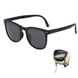 hongjianyyyyds Faltbare Sonnenbrillen, polarisierende Sonnenbrillen, faltbare Sonnenbrillen, UV-Schutz, für Männer und Frauen. (Schwarz1) von hongjianyyyyds